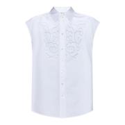 Witte Katoenen Poplin Haakpaneel Overhemd P.a.r.o.s.h. , White , Dames