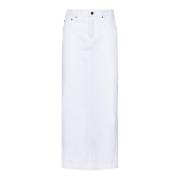 Witte Denim Kokerrok Wardrobe.nyc , White , Dames