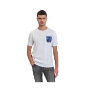 T-shirt met Zakje Casual Stijl Gianni Lupo , White , Heren