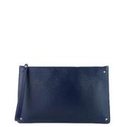 Pre-owned Leather clutches Valentino Vintage , Blue , Dames