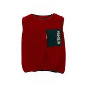 Sherpa Fleece Vest Oversize Fit Brain Dead , Red , Heren