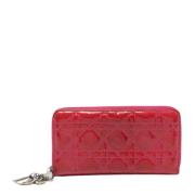 Pre-owned Leather wallets Dior Vintage , Pink , Dames