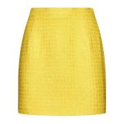 Gele Tweed Check A-Lijn Rok Alessandra Rich , Yellow , Dames