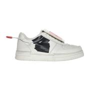 Sneakers van lichtgrijs kalfsleer met logo 44 Label Group , White , He...