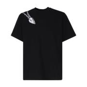 Zwarte Katoenen T-shirt Ronde Kraag Korte Mouwen Burberry , Black , He...