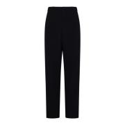 Blauwe Wollen Broek Plooien Giorgio Armani , Blue , Heren