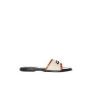 Geborduurd Logo Canvas Sandalen Isabel Marant , White , Dames