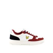 Heren Leren Sneakers Wit Rood Marine Lyle & Scott , Multicolor , Heren