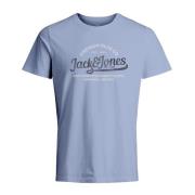 Heren T-shirt Korte Mouw Louie Jack & Jones , Blue , Heren