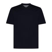 Blauwe V-hals T-shirts en Polos Brunello Cucinelli , Blue , Heren