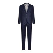 Blauwe Wollen Blazer Enkelrij Stijl Brunello Cucinelli , Blue , Heren