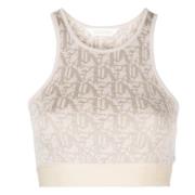 Stijlvolle Top met Uniek Ontwerp Palm Angels , Beige , Dames