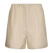 Gestreepte Katoenen Shorts Filippa K , Beige , Dames