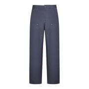 Paarse Canvasbroek met Nieten Detail Carhartt Wip , Blue , Heren