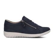 Blauwe Suède Lage Sneakers Hartjes , Blue , Dames