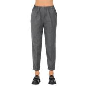 Flanellen Elastische Taillebroek Rosso35 , Gray , Dames