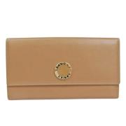 Pre-owned Leather wallets Bvlgari Vintage , Brown , Dames