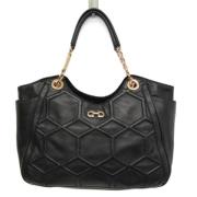 Pre-owned Leather totes Salvatore Ferragamo Pre-owned , Black , Dames