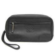 Pre-owned Leather clutches Loewe Pre-owned , Black , Dames