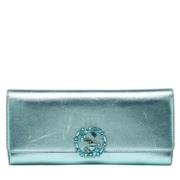 Pre-owned Leather clutches Gucci Vintage , Blue , Dames