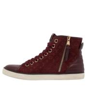 Pre-owned Leather sneakers Louis Vuitton Vintage , Red , Dames