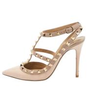 Pre-owned Leather heels Valentino Vintage , Beige , Dames