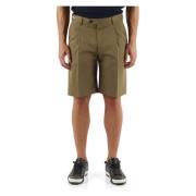 Katoen Linnen Regular Fit Bermuda Shorts Corneliani , Green , Heren