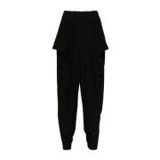 Zwarte Drape Jersey Broek Issey Miyake , Black , Dames