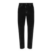 Ribfluwelen broek 642 Dsquared2 , Black , Heren