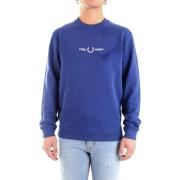 Blauwe Sweatshirt Klassiek Ronde Hals Lange Mouw Fred Perry , Blue , H...