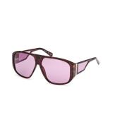 Stijlvolle zonnebril Donker Havana Violet Lens Guess , Brown , Unisex