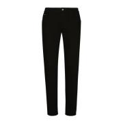 Zwarte Slim Fit Katoenen Jeans Dolce & Gabbana , Black , Heren