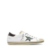 Verontruste Leren Sneakers Golden Goose , White , Heren