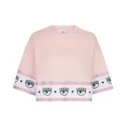 Maxi Logomania Crop T-shirt Chiara Ferragni Collection , Pink , Dames
