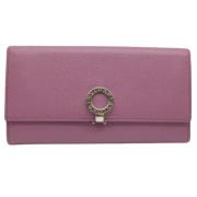 Pre-owned Leather wallets Bvlgari Vintage , Purple , Dames