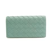 Pre-owned Leather wallets Bottega Veneta Vintage , Blue , Dames