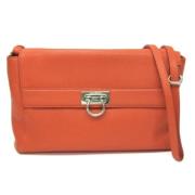 Pre-owned Leather shoulder-bags Salvatore Ferragamo Pre-owned , Orange...