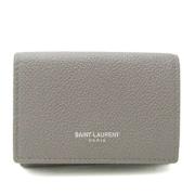 Pre-owned Leather wallets Yves Saint Laurent Vintage , Gray , Unisex