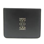 Pre-owned Leather wallets Cartier Vintage , Black , Dames