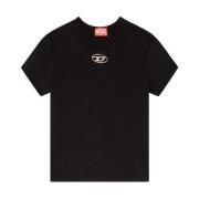 Zwart T-shirt met Oval D-logo Diesel , Black , Dames