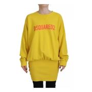 Gele Logo Print Crewneck Sweater Dsquared2 , Yellow , Dames