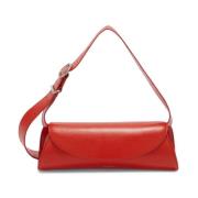 Rode Leren Schoudertas Jil Sander , Red , Dames