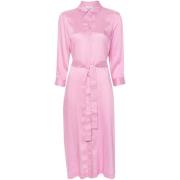 Gestreepte overhemdjurk met kettingdetail Peserico , Pink , Dames