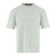 Mint Groen Katoen Crew Neck T-shirt Palm Angels , Green , Heren