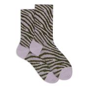 Paarse Zebra Korte Sokken Gallo , Multicolor , Dames