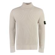 Geribbelde wollen coltrui Stone Island , Beige , Heren