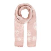 Zijden Bedrukte Foulard Sjaal Alexander McQueen , Pink , Dames