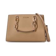 Zwarte kalfsleren tas met gouden hardware Michael Kors , Brown , Dames