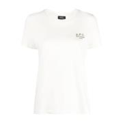 Logo Print Wit Katoenen T-shirt A.p.c. , White , Dames