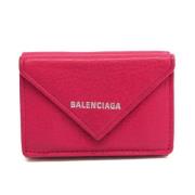 Pre-owned Leather wallets Balenciaga Vintage , Pink , Dames